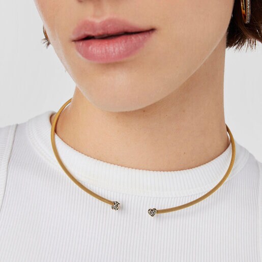 Collar Nocturne con baño de oro 18 kt sobre plata y Diamantes