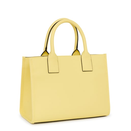 UhfmrShops, colour-block leather tote bag Giallo