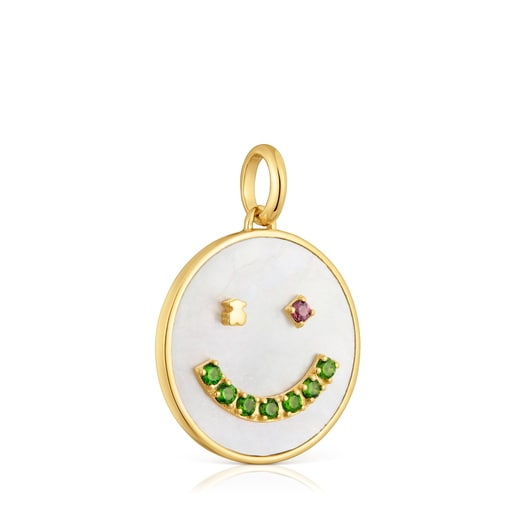Smile Pendant with 18kt gold plating over silver, mother-of