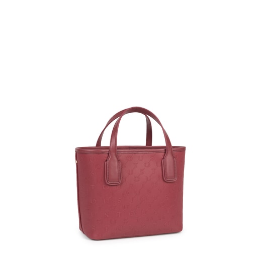 Small burgundy Script Day tote bag