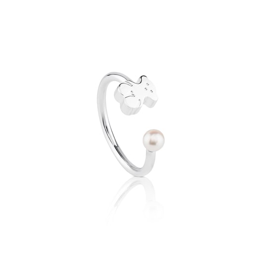 Silver TOUS Sweet Dolls Ring with pearl
