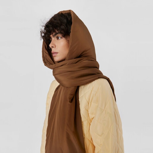 Brown TOUS Balloon Padded Hooded scarf