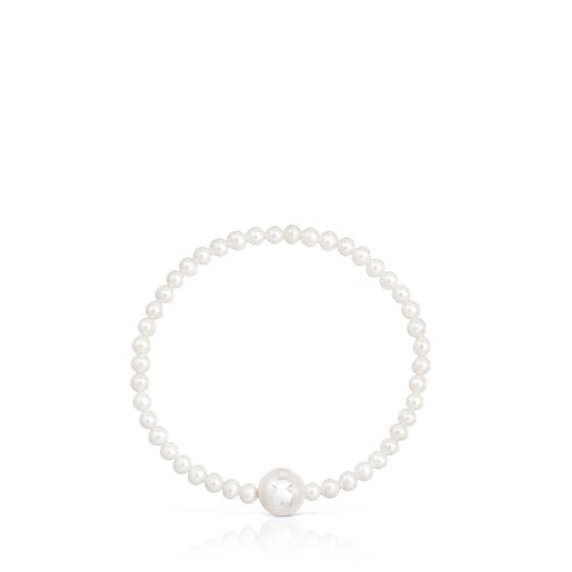Silver and cultured pearl Elastic bracelet TOUS Icon Pearl