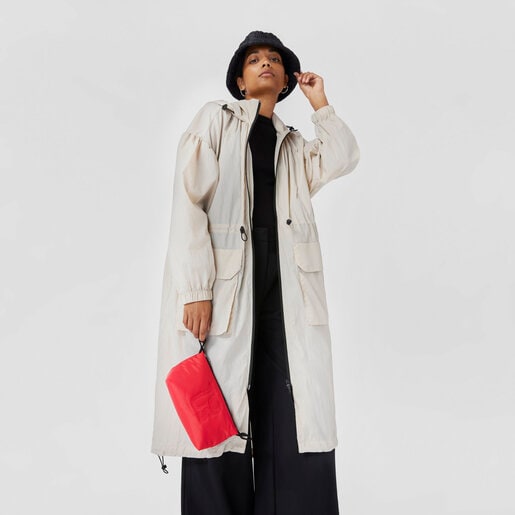 コーラルカラーのメイクポーチ TOUS Balloon Soft