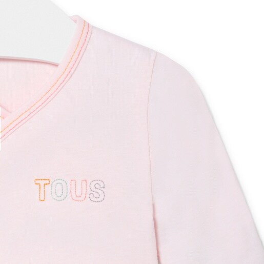 Camiseta de bebé cruzada lisa rosa