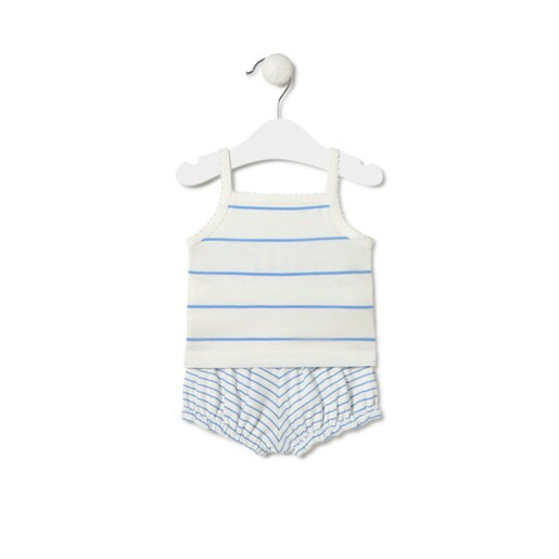 Baby girls sleeveless outfit in Vibrant blue