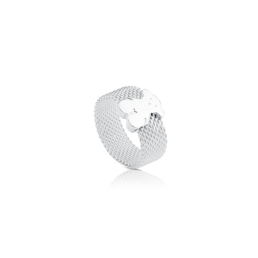 Silver TOUS Mesh Ring 7mm