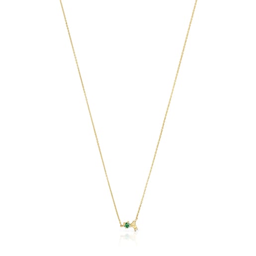 Gold Teddy Bear Necklace with tsavorite | TOUS