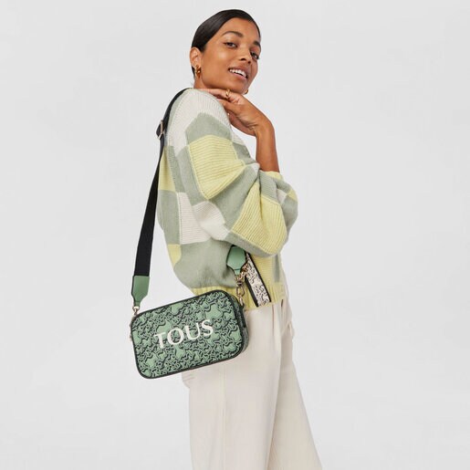 Khaki TOUS Kaos Mini Evolution Crossbody reporter bag