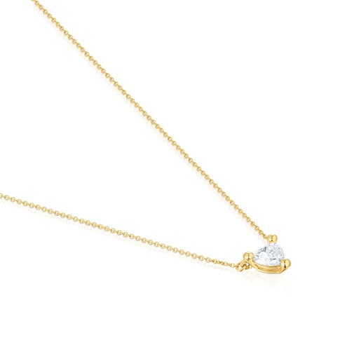 Short gold Necklace with laboratory-grown diamond Garden Of Love LGD