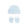 Baby hat and mittens set in plain sky blue