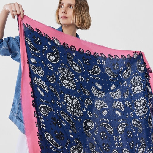 צעיף בנדנה TOUS Gems גדול כחול