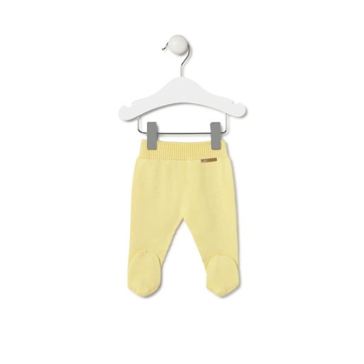 Knitted baby outfit in Tricot yellow stripes