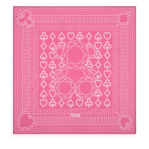 Pañuelo cuadrado pequeño rosa TOUS All in Bandana