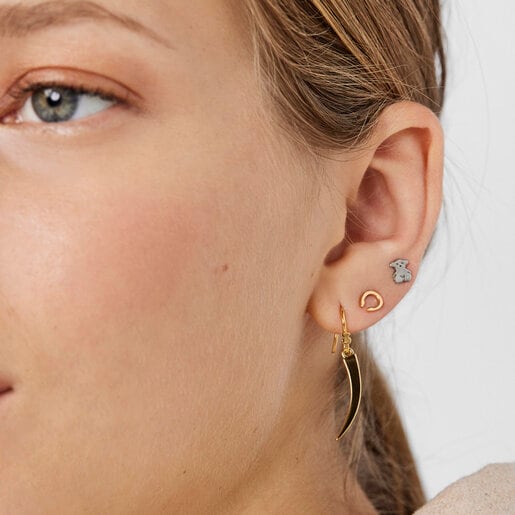 Short Silver Vermeil TOUS Good Vibes cornucopia Earrings