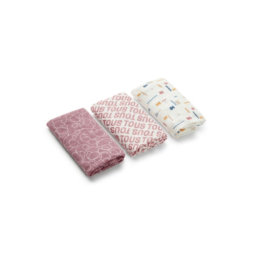 Pack of 3 muslins in MMuse pink