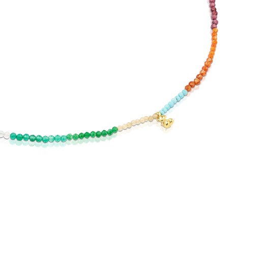 Silver vermeil Bold Bear Necklace with gemstones | TOUS