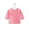 Girls long-sleeved beach t-shirt in Logo pink