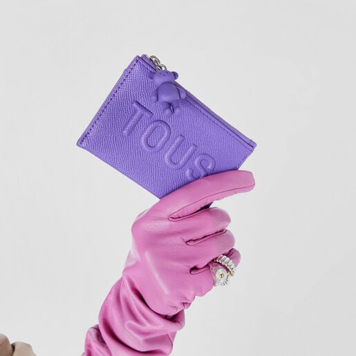 ライラックカラーのカードホルダー TOUS La Rue