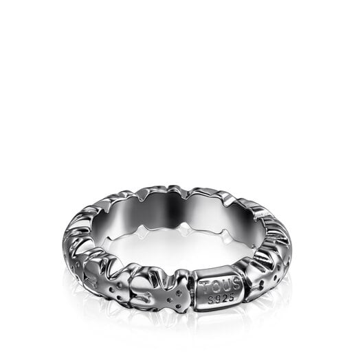 Anillo Straight XL de plata dark silver