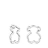 Medium Hold Silver Bear Earrings