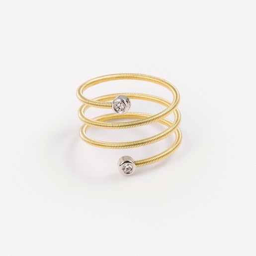 Anillo doble espiral de oro con diamantes TOUS ATELIER