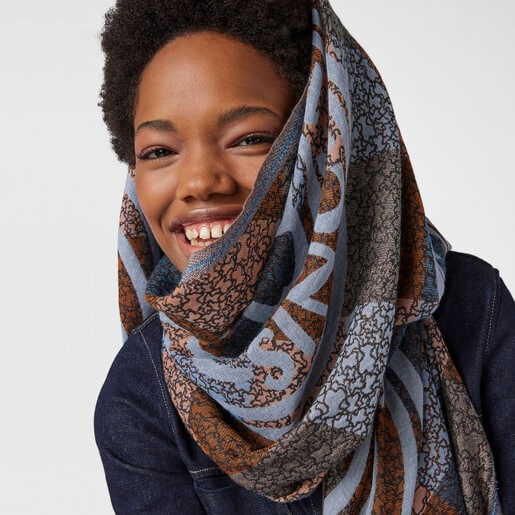 Multi-colored jacquard Kaos Mini Stamp Foulard | TOUS