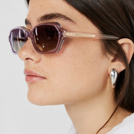Occhiali da sole rosa Pale Oval