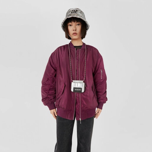 Silver-colored TOUS Empire Padded Hanging change purse