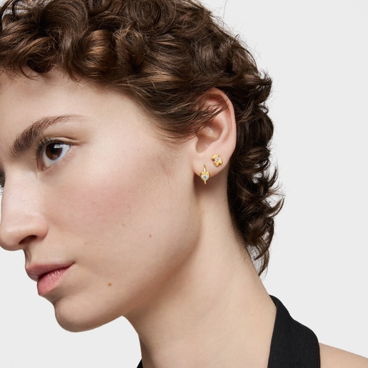 Gold Hoop earrings with laboratory-grown diamonds and heart motif TOUS Lili