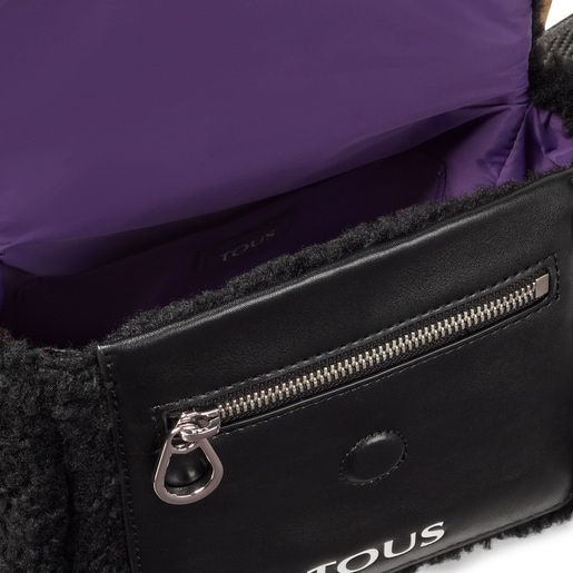 Small black TOUS Empire Fur Crossbody bag