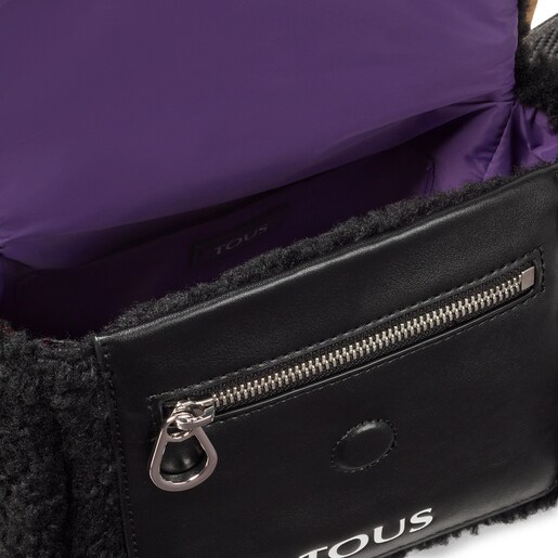 Malá čierna Crossbody kabelka TOUS Empire Fur