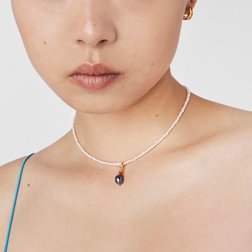 תליון בוורמיל כסף, פנינה מתורבתת וקרנליאן Virtual Garden