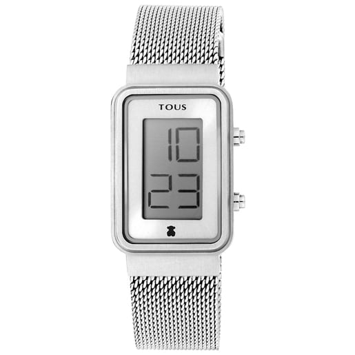 Steel Digisquared Mesh Watch