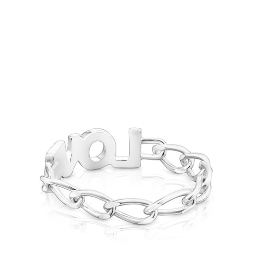 Silver TOUS Crossword Love Ring | TOUS