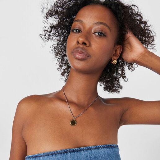 שרשרת מחוט קלוע צבעוני עם סוגר מוורמיל כסף Efecttous