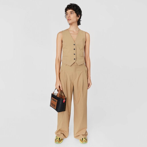 Small black and brown Tote bag TOUS Nanda