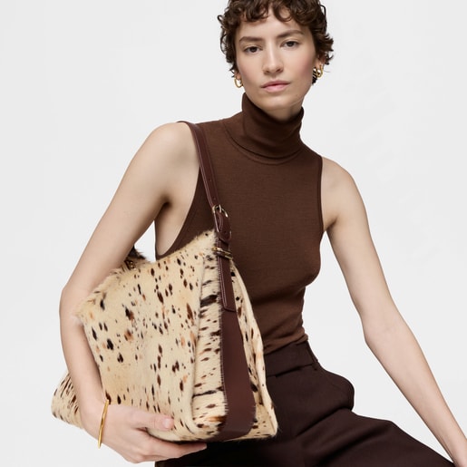 Wild brown leather Shoulder bag TOUS Fold
