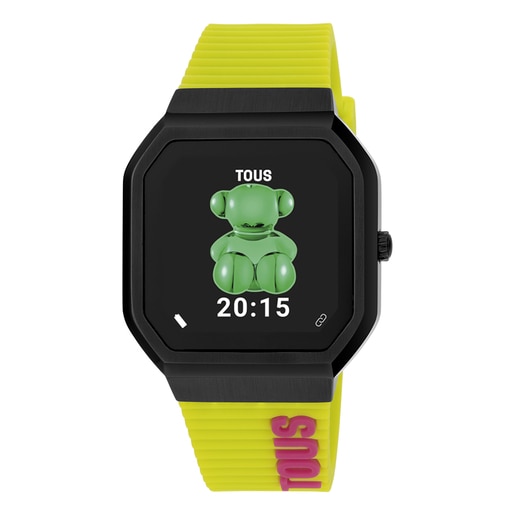 Reloj smartwatch con correa de nylon y correa de silicona verde B-Connect