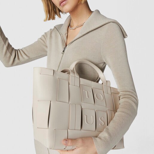 Бежевая сумка-тоут TOUS Damas