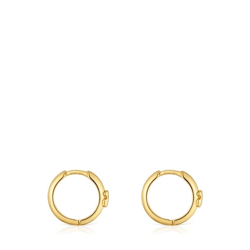 Boucles d’oreilles anneaux avec ourson en argent plaqué or 18 ct, 12 mm TOUS Basics