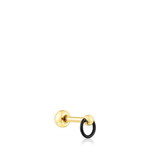 Black- and gold-colored IP steel Plump Piercing