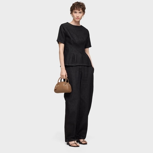 Small earth-colored Bowling bag TOUS Poppy