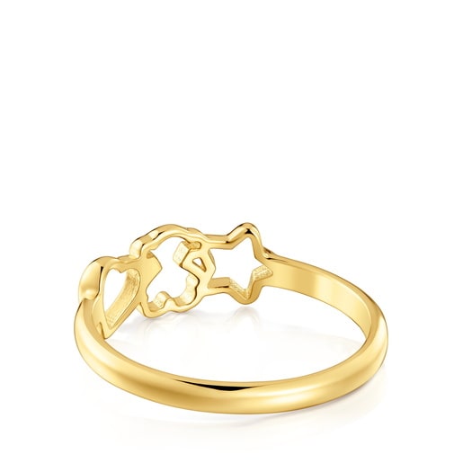 Silver Ring and motifs with 18kt gold plating over silver TOUS Motifs
