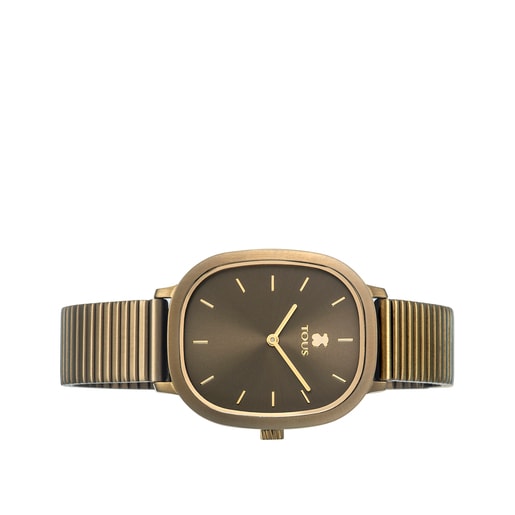 Copper/gold-colored IP steel Heritage Brick Watch