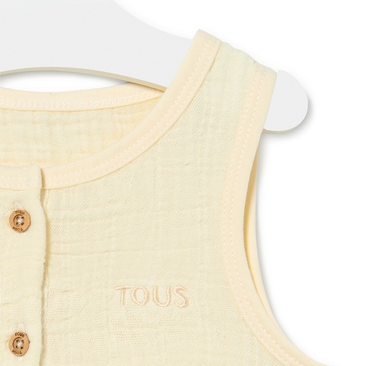 Short SMuse baby playsuit in ecru