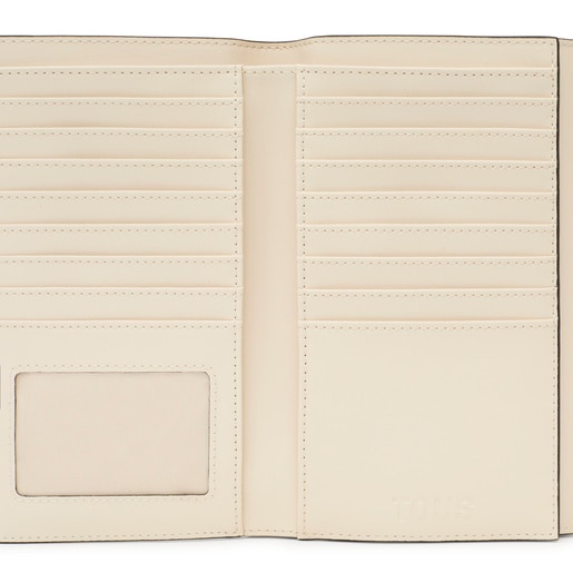 Μεγάλο αναδιπλούμενο πορτοφόλι TOUS Lucia σε μπεζ χρώμα