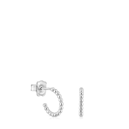 Boucles d’oreilles anneaux billes en argent 10 mm courtes TOUS Basics