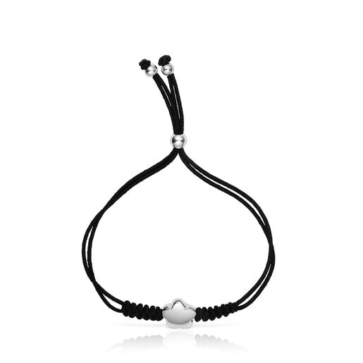 Pulsera de nylon con motivo flor de plata Bold Motif