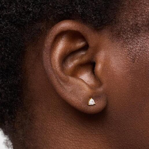 Arete individual de oro 14 kt y diamante creado en laboratorio 0,14 ct Shine LGD